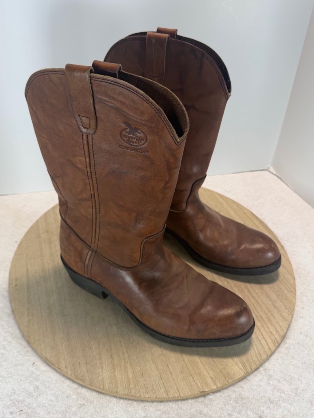 Georgia Boot G5755 Farm Ranch Comfort Core Leather Boots Men's 9.5M Brown